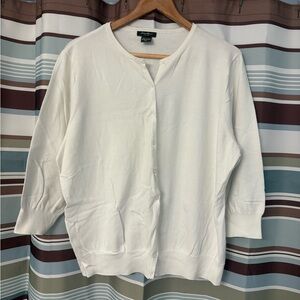 Eddie Bauer White Knit Cardigan
